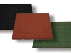 Losetas de caucho tradicionales verdes, negras y color rojo teja